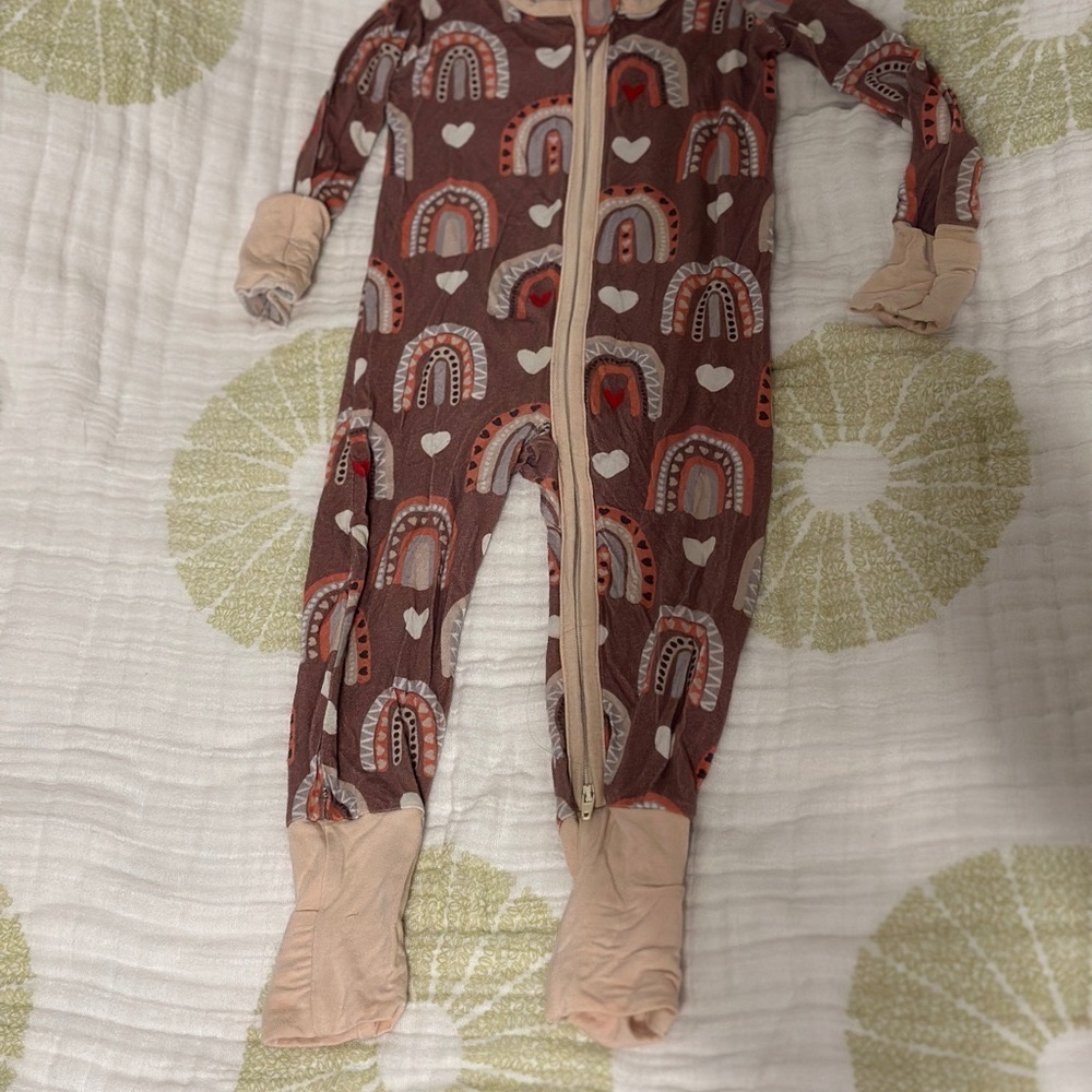 Bamboo baby pjs snugglers 3-6 months Rainbow One Piece